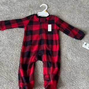 Plaid Red and Black Kids One Piece